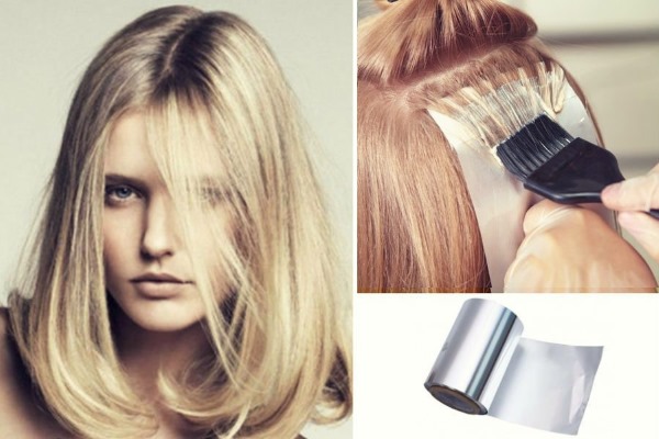 เน้นผมสีบลอนด์อ่อนปานกลางสั้นและยาว เทคนิคการย้อมสีบลอนด์ขี้เถ้าย้อนกลับแคลิฟอร์เนียมืด รูปภาพ