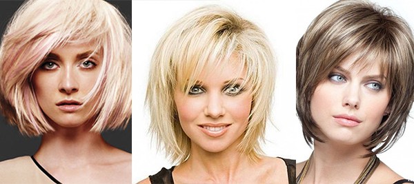 Carré pour allonger. Photo avec frange, graduée, bob bob: vues avant et arrière