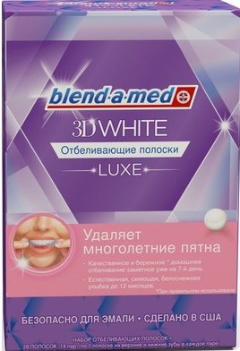 Bandes de blanchiment des dents: blanc 3D, mélangez un Med, Crest, Rigel, Advanced dents, Oral Pro, Bright light. Prix en pharmacie