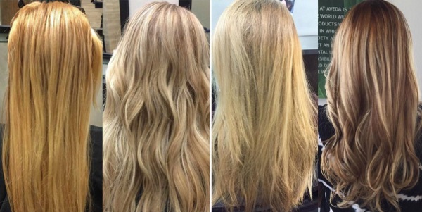 Produits professionnels pour tonifier les cheveux après mise en évidence, éclaircissement